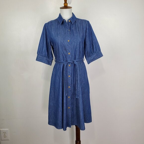 Wonder Nation Girl's Belted Jean Chambray Button Front Dress Size XL (14-16) - Picture 1 of 14